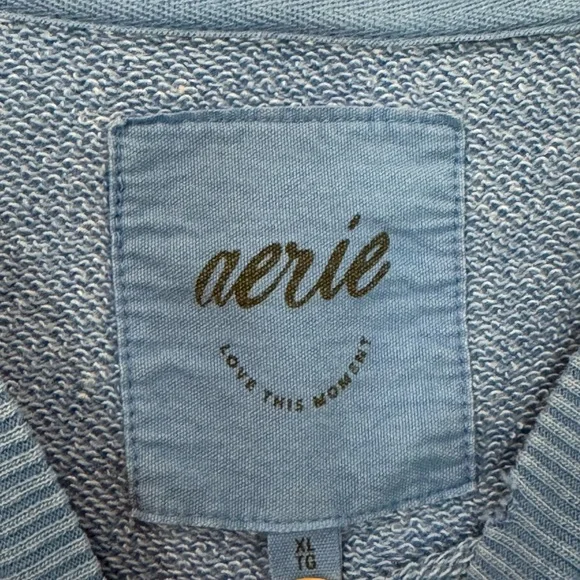Aerie XL Blue Cotton Sweatshirt - Picture 2 of 6